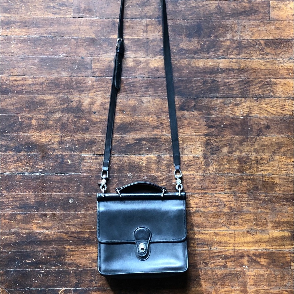 Black leather crossbody Coach